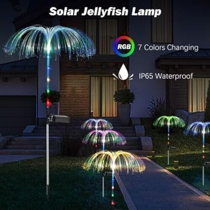 Solar Jellyfish Light, Solar Garden Light Outdoor Jellyfish Shape Solar Yard Lights Decorative (4 piece)