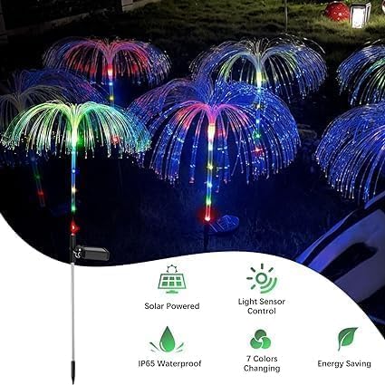 Solar Jellyfish Light, Solar Garden Light Outdoor Jellyfish Shape Solar Yard Lights Decorative (4 piece)