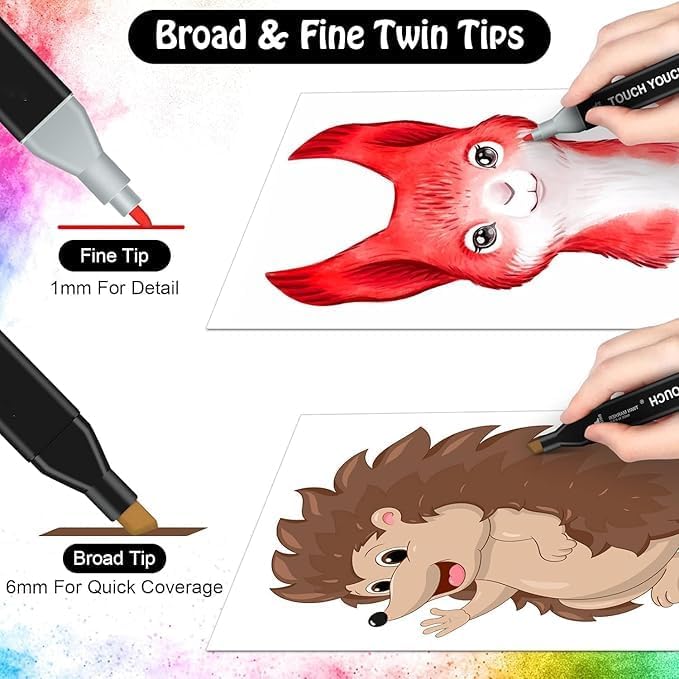 Dual Tip Colourful Art Markers  48 Colours