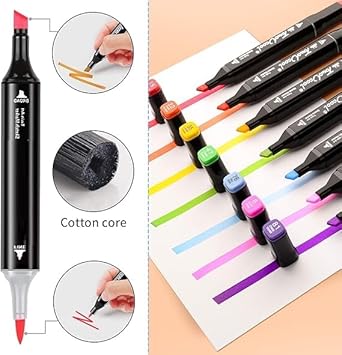 Dual Tip Colourful Art Markers  48 Colours