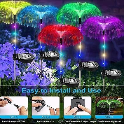 Solar Jellyfish Light, Solar Garden Light Outdoor Jellyfish Shape Solar Yard Lights Decorative (4 piece)