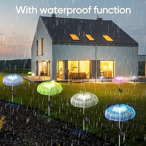 Solar Jellyfish Light, Solar Garden Light Outdoor Jellyfish Shape Solar Yard Lights Decorative (4 piece)