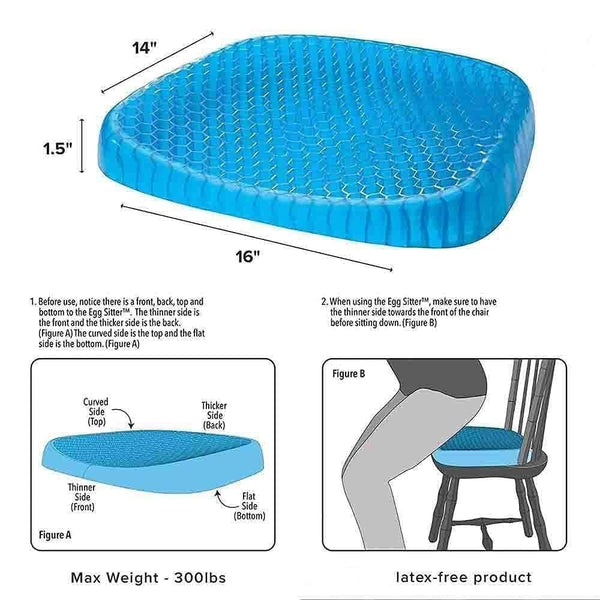 Egg Seater Gel Cushion, Seat Flex Pillow, Gel Silicon Seat Cushion Pad for Car