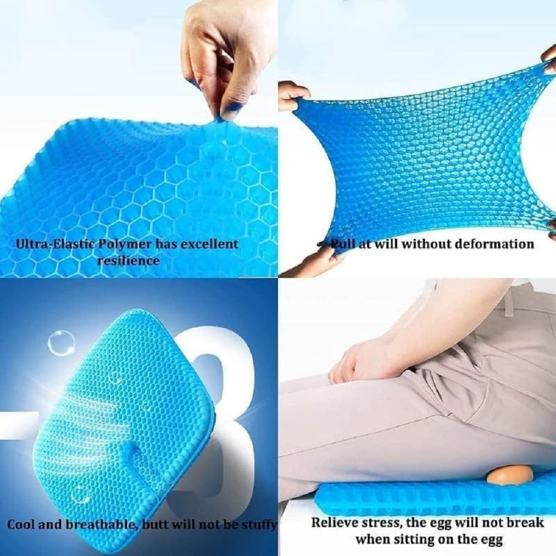 Egg Seater Gel Cushion, Seat Flex Pillow, Gel Silicon Seat Cushion Pad for Car