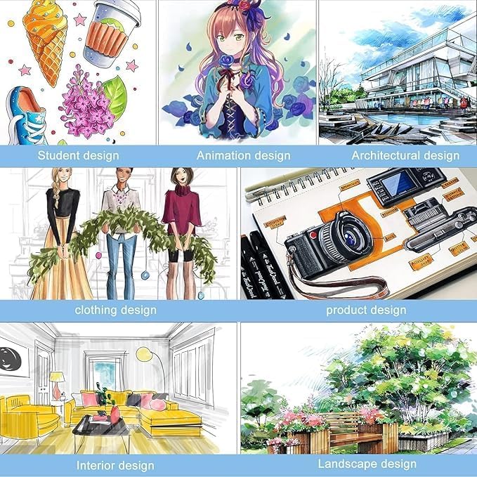 Dual Tip Colourful Art Markers  48 Colours