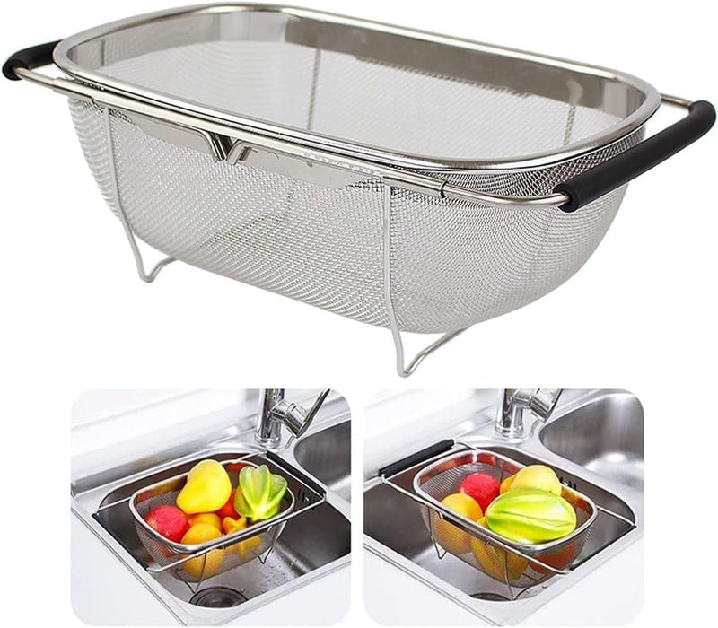 ADJUSTABLE STEEL SINK DRAIN BASKET
