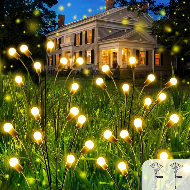 6 Led Solar Firefly Solar Garden Lights Outdoor Solar Firefly Lights Waterproof Decorative Lights(2 pieces)