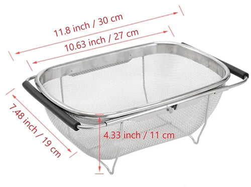 ADJUSTABLE STEEL SINK DRAIN BASKET