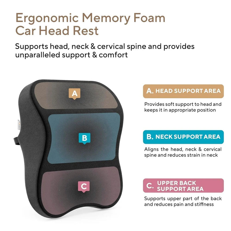 Leather car head rest pillow