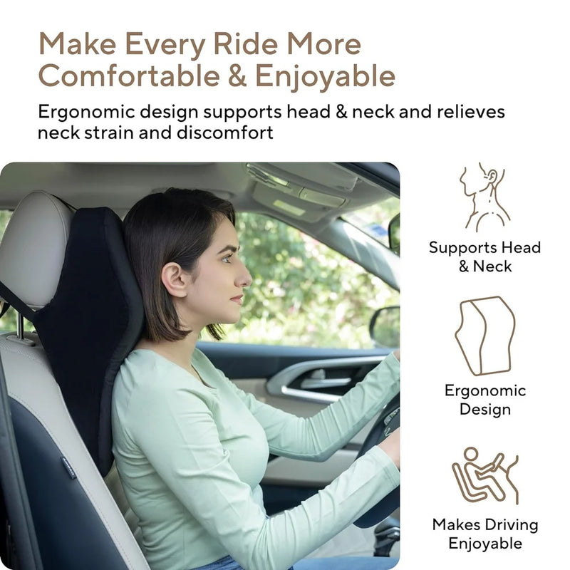 Leather car head rest pillow