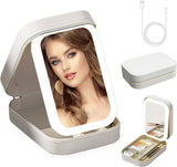 JEWELLERY BOX WITH LED MIRROR WHITE