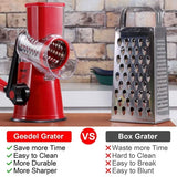 Vegetable Cutter Tabletop Grater Functional Drum Rotary Vegetable Cutter Shredder Grater & Slicer