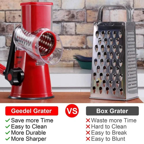 Vegetable Cutter Tabletop Grater Functional Drum Rotary Vegetable Cutter Shredder Grater & Slicer