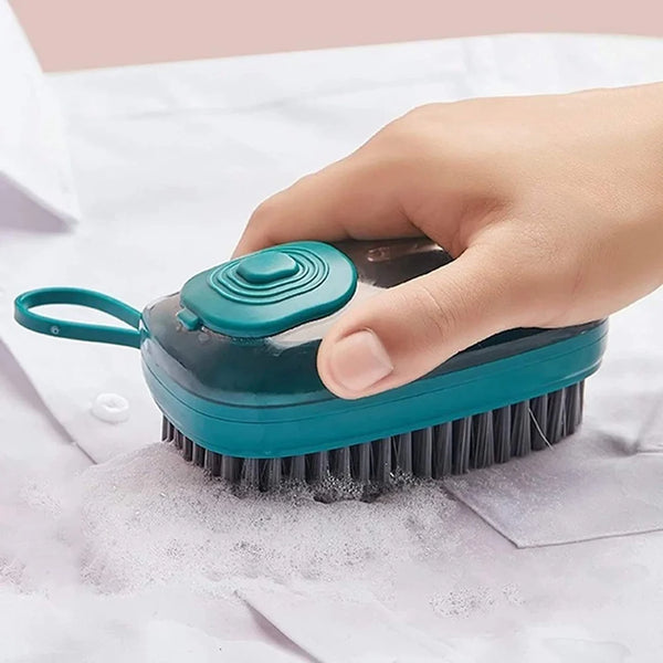 Washbasin Plastic Cleaning Brush with Liquid Soap Dispenser