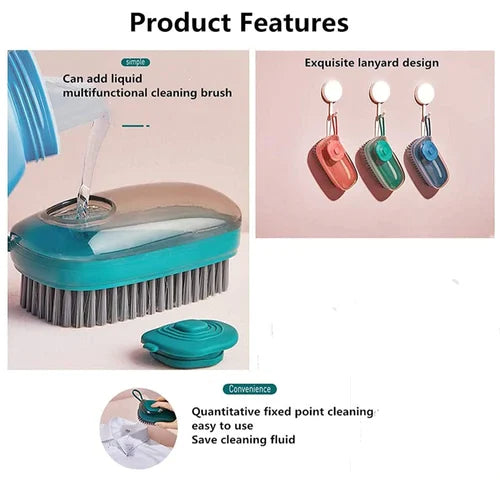 Washbasin Plastic Cleaning Brush with Liquid Soap Dispenser